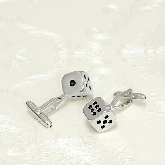 【2個セット】 カフスボタン ブラス サイコロのデザインが可愛いカフス|カフリンクス 真鍮 アクセサリー メンズ