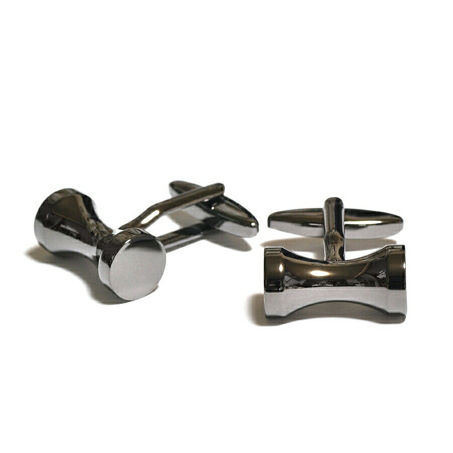 【2個セット】 カフスボタン ブラス けん玉のようなデザインのカフス 黒 ブラック｜カフリンクス 真鍮 アクセサリー メンズ