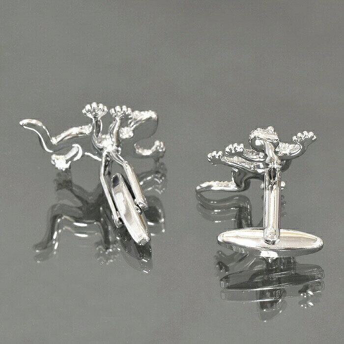 【2個セット】 カフスボタン ブラス トカゲのデザインが格好良いカフス 蜥蜴 リザード ヤモリ｜カフリンクス 真鍮 アクセサリー メンズの商品画像 2