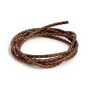 革紐 ウシ紐 トルコ製 四つ編み牛革ひも 丸紐 幅3.0mm 長さ100cm ブラウン 茶色|手芸用品 金具 飾り パーツ 部品 ネックレス レザーコード 皮紐...
