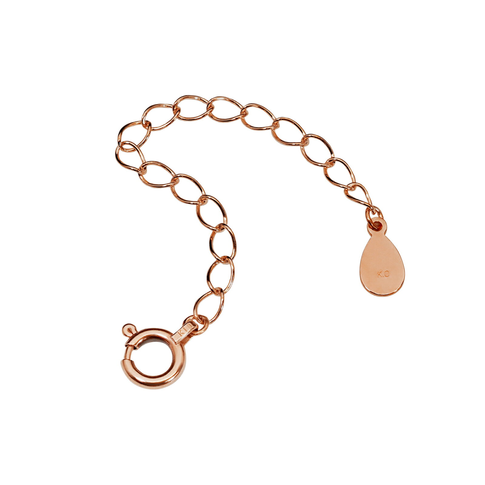 ネックレス用の延長アジャスター 10金 ピンクゴールド 荒喜平（たまご） 幅2.1mm 長さ5cm/7cm/10cm｜鎖 K10PG k10 10k 貴金属 ジュエリー レディース メンズ