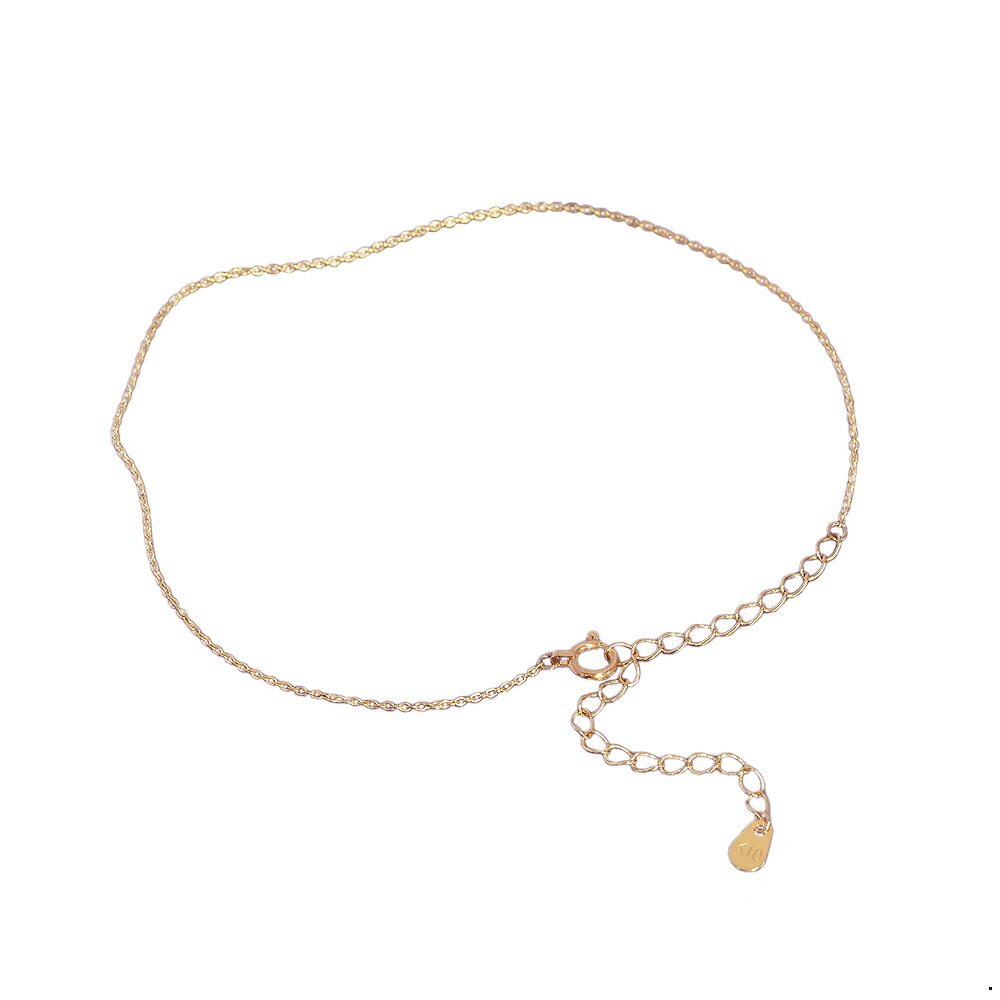 アンクレット チェーン 10金 ピンクゴールド 小豆チェーン 幅0.8mm 長さ24cm|鎖 K10PG k10 10k 貴金属 ジュエリー レディース メンズ