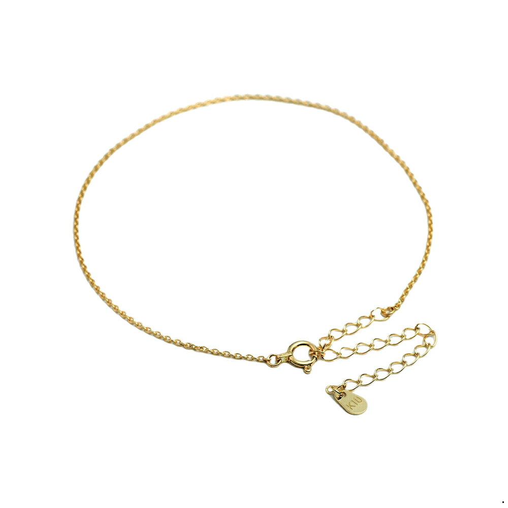 アンクレット チェーン 10金 イエローゴールド 小豆チェーン 幅1.2mm 長さ24cm|鎖 K10YG k10 10k 貴金属 ジュエリー レディース メン...