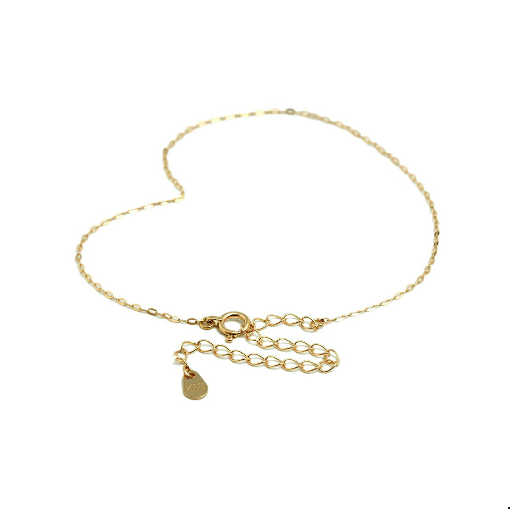 アンクレット チェーン 10金 イエローゴールド 小判みたいなチェーン 幅1.1mm 長さ24cm|鎖 K10YG k10 10k 貴金属 ジュエリー レディー...