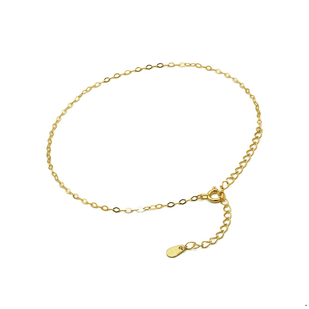 アンクレット チェーン 10金 イエローゴールド フラットランバスチェーン 幅1.6mm 長さ24cm|鎖 K10YG k10 10k 貴金属 ジュエリー レデ...