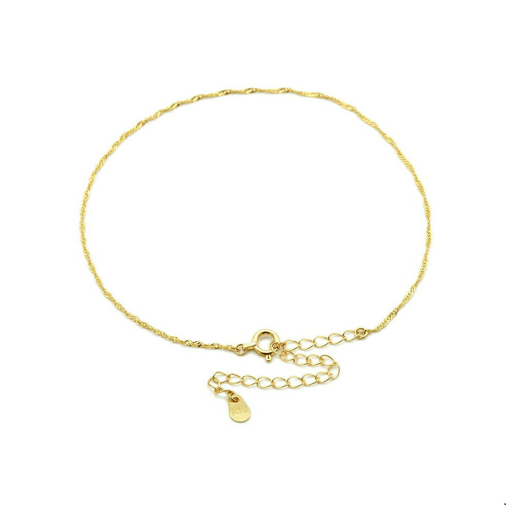アンクレット チェーン 10金 イエローゴールド スクリューチェーン 幅1.2mm 長さ24cm|鎖 K10YG k10 10k 貴金属 ジュエリー レディース...