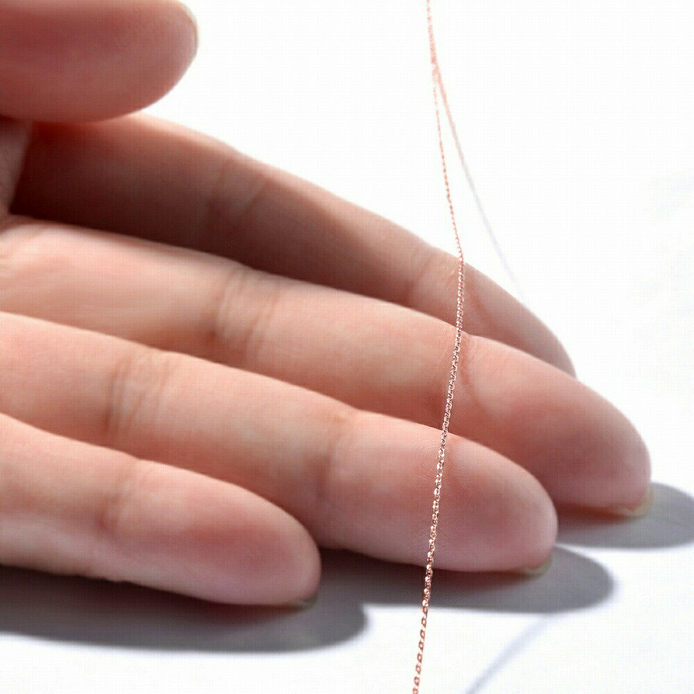 ジュエリー&ネックレス RUBBYのブレスレット チェーン 10金 ピンクゴールド 4面カット小豆チェーン 幅0.6mm 長さ20cm｜ブレスレットチェーン チェーンブレスレット 鎖 K10PG k10 10k 貴金属 ジュエリー レディース メンズ｜アングル3