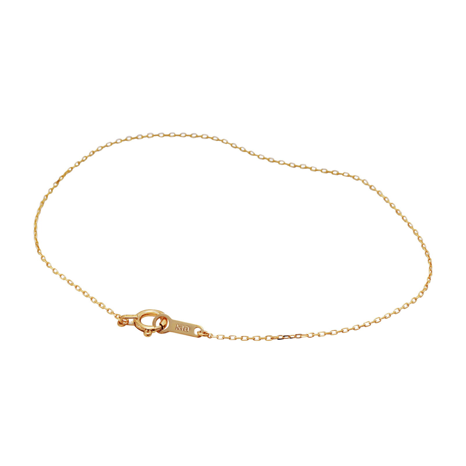 ブレスレット チェーン 10金 イエローゴールド グリームカット入り4面カット小豆チェーン 幅0.7mm 長さ18cm｜鎖 K10YG k10 10k 貴金属 ジュエリー レディース メンズ