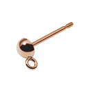 【1個売り】 ピアスパーツ 10金 ピンクゴールド スタッドピアスパーツ 丸カン付き 軸径0.70mm ピアスポスト ピアス軸|手芸用品 金具 飾り パーツ 部...