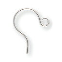 【1個売り】 ピアスパーツ 10金 ホワイトゴールド フックピアスパーツ 外巻き環 線径0.60mm 縦13.0mm|手芸用品 金具 飾り パーツ 部品 K10...