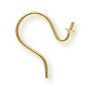 【1個売り】 ピアスパーツ 10金 イエローゴールド フックピアスパーツ つきさし付き 線径0.60mm 縦14.0mm|手芸用品 金具 飾り パーツ 部品 K...