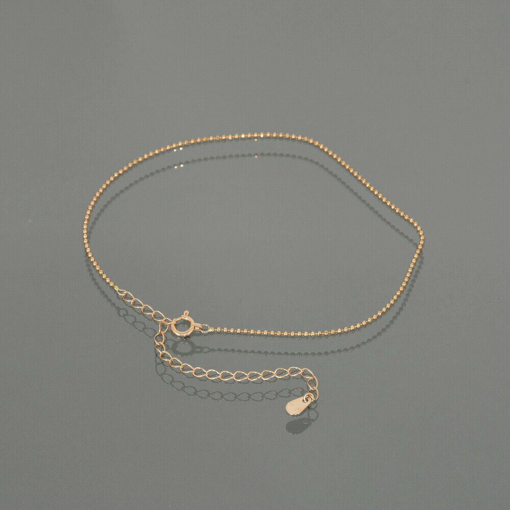 アンクレット チェーン 18金 ピンクゴールド カットボールチェーン 幅1.0mm 長さ24cm|鎖 K18PG k18 18k 貴金属 ジュエリー レディース...