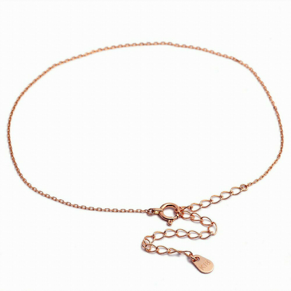 アンクレット チェーン 18金 ピンクゴールド 4面カット小豆チェーン 幅0.8mm 長さ24cm|鎖 K18PG k18 18k 貴金属 ジュエリー レディー...