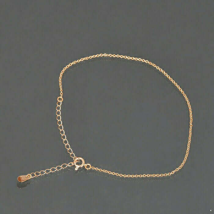 アンクレット チェーン 18金 ピンクゴールド 小豆チェーン 幅1.0mm 長さ24cm|鎖 K18PG k18 18k 貴金属 ジュエリー レディース メンズ