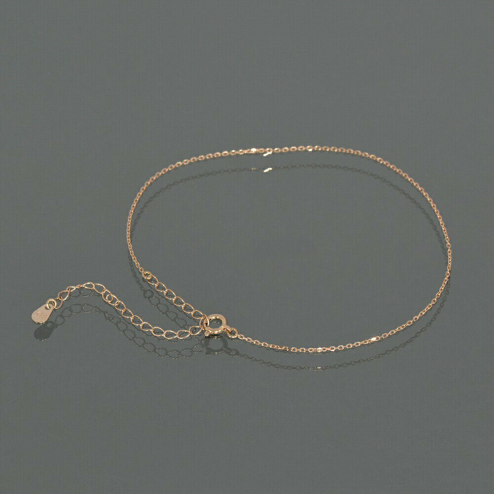 アンクレット チェーン 18金 ピンクゴールド 4面カット小豆チェーン 幅1.0mm 長さ24cm|鎖 K18PG k18 18k 貴金属 ジュエリー レディー...
