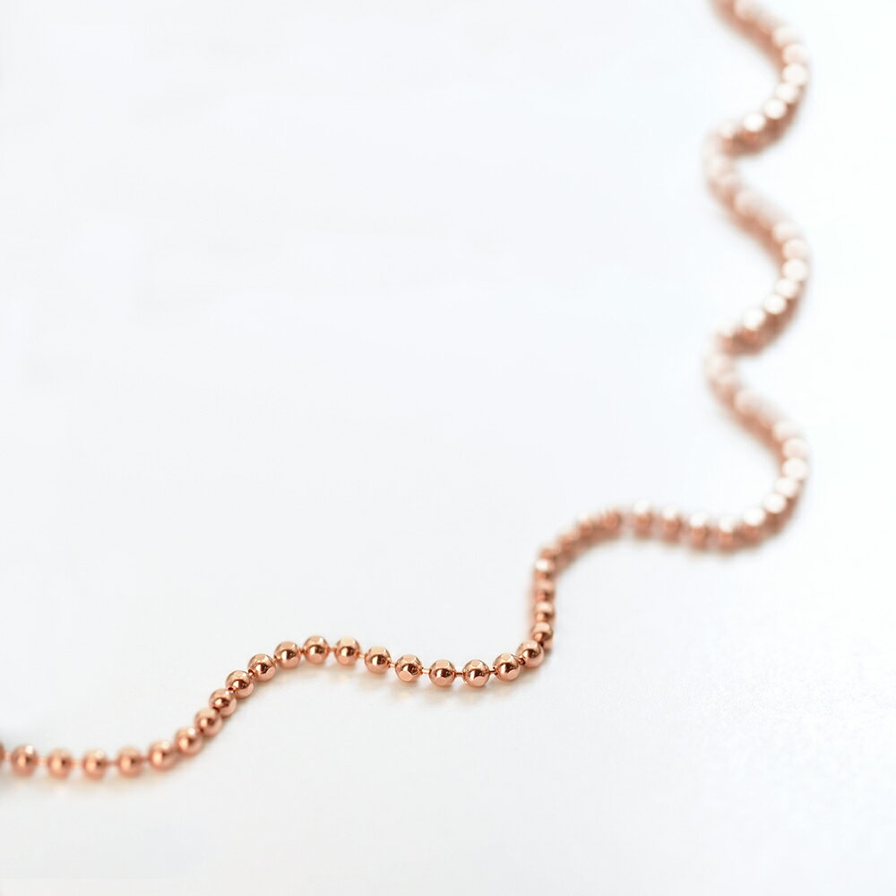 アンクレット チェーン 18金 ピンクゴールド カットボールチェーン 幅1.2mm 長さ24cm｜鎖 K18PG k18 18k 貴金属 ジュエリー レディース メンズ