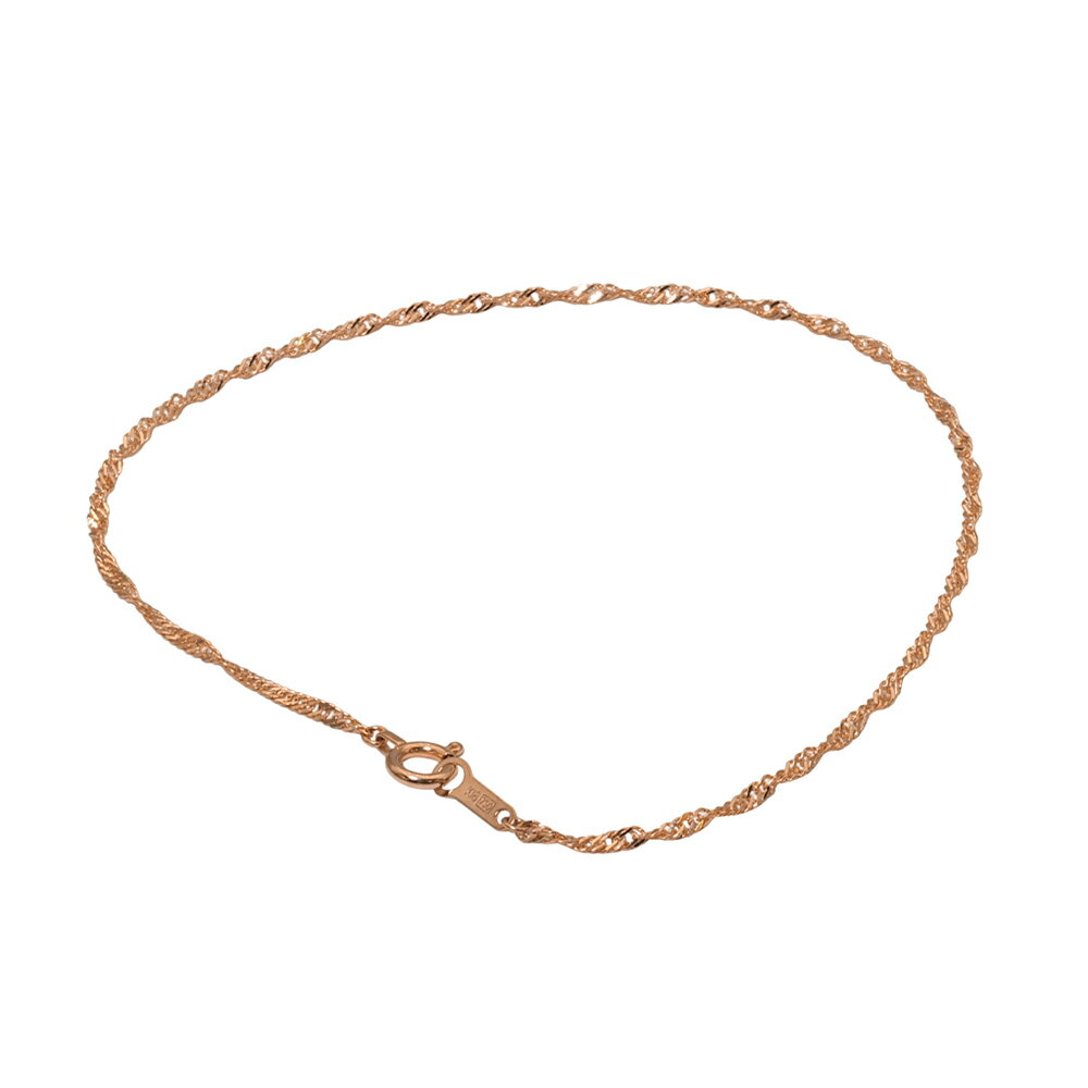 ブレスレット チェーン 18金 ピンクゴールド スクリューチェーン 幅1.6mm 長さ18cm|鎖 K18PG k18 18k 貴金属 ジュエリー レディース ...