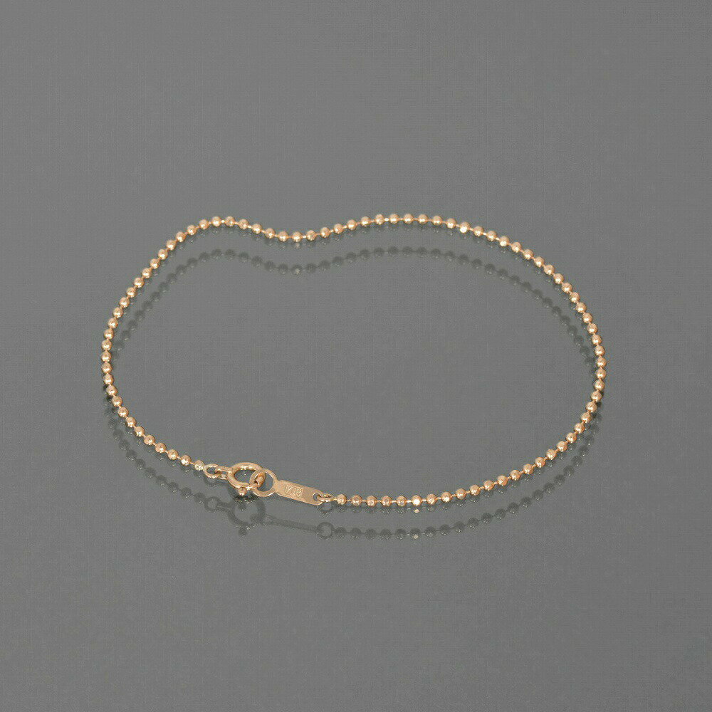 ブレスレット チェーン 18金 ピンクゴールド カットボールチェーン 幅1.5mm 長さ17cm｜鎖 K18PG k18 18k 貴金属 ジュエリー レディース メンズ