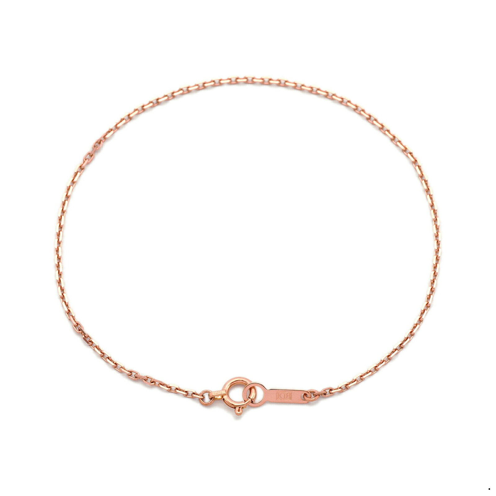 Pink Gold - ブレスレット チェーン 18金 ピンクゴールド 4面カット小豆チェーン 幅1.6mm 長さ20cm｜鎖 K18PG k18 18k 貴金属 ジュエリー レディース メンズ