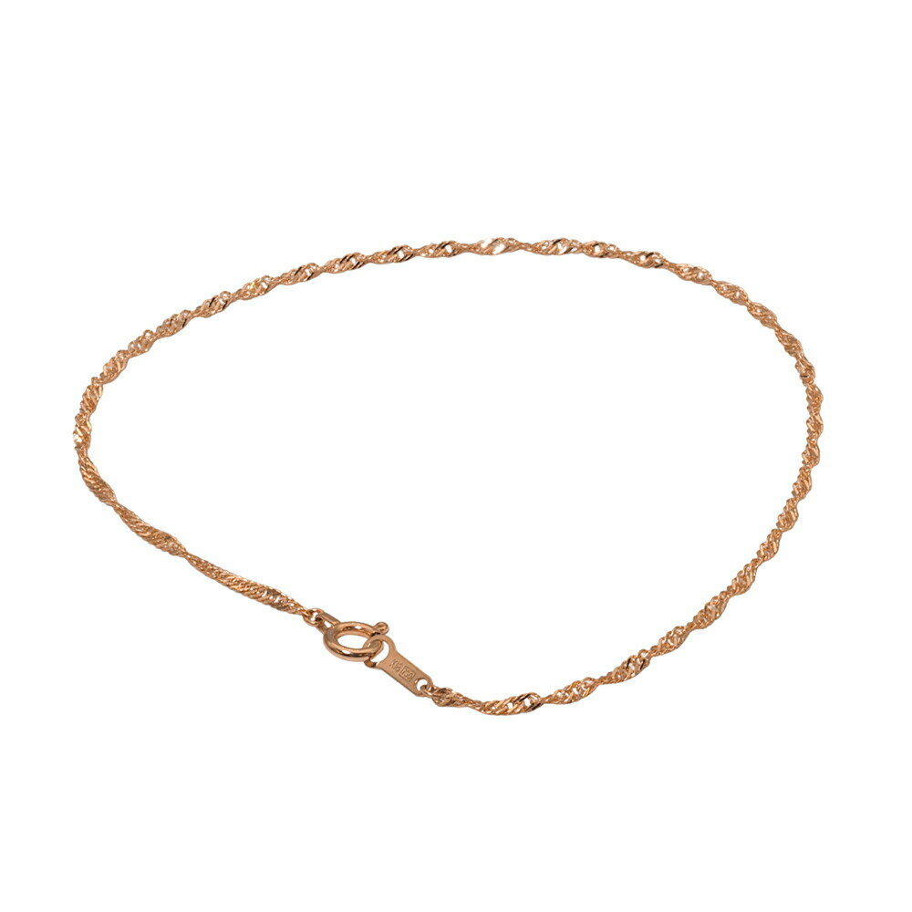 ブレスレット チェーン 18金 ピンクゴールド スクリューチェーン 幅1.6mm 長さ16cm｜鎖 K18PG k18 18k 貴金属 ジュエリー レディース メンズ(4)