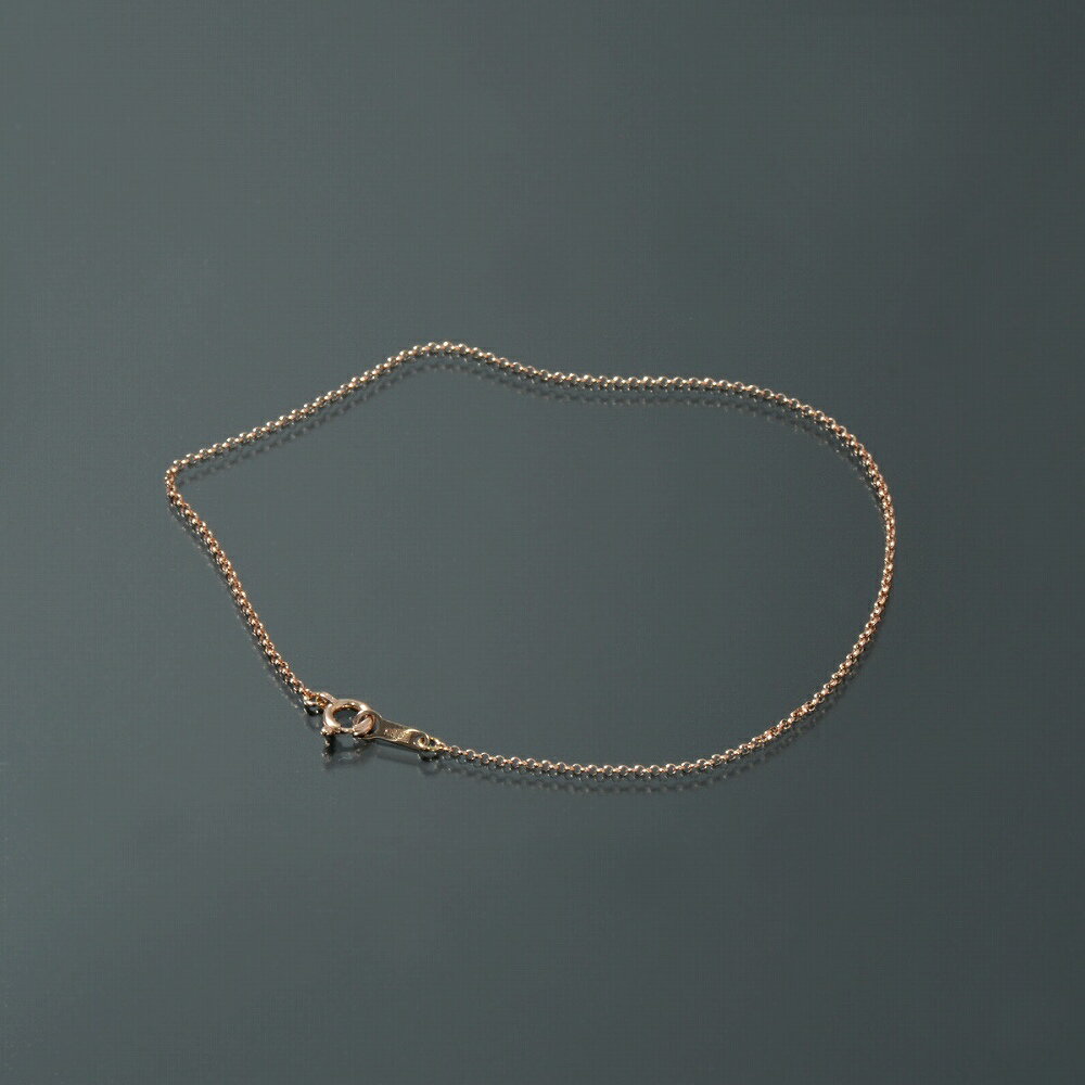 ブレスレット チェーン 18金 ピンクゴールド ロールチェーン 幅1.0mm 長さ18cm|鎖 K18PG k18 18k 貴金属 ジュエリー レディース メン...