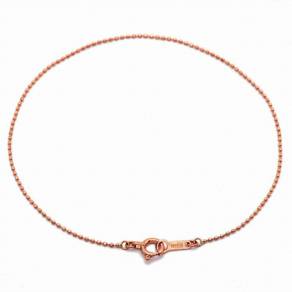ブレスレット チェーン 18金 ピンクゴールド カットボールチェーン 幅0.8mm 長さ18cm|鎖 K18PG k18 18k 貴金属 ジュエリー レディース...