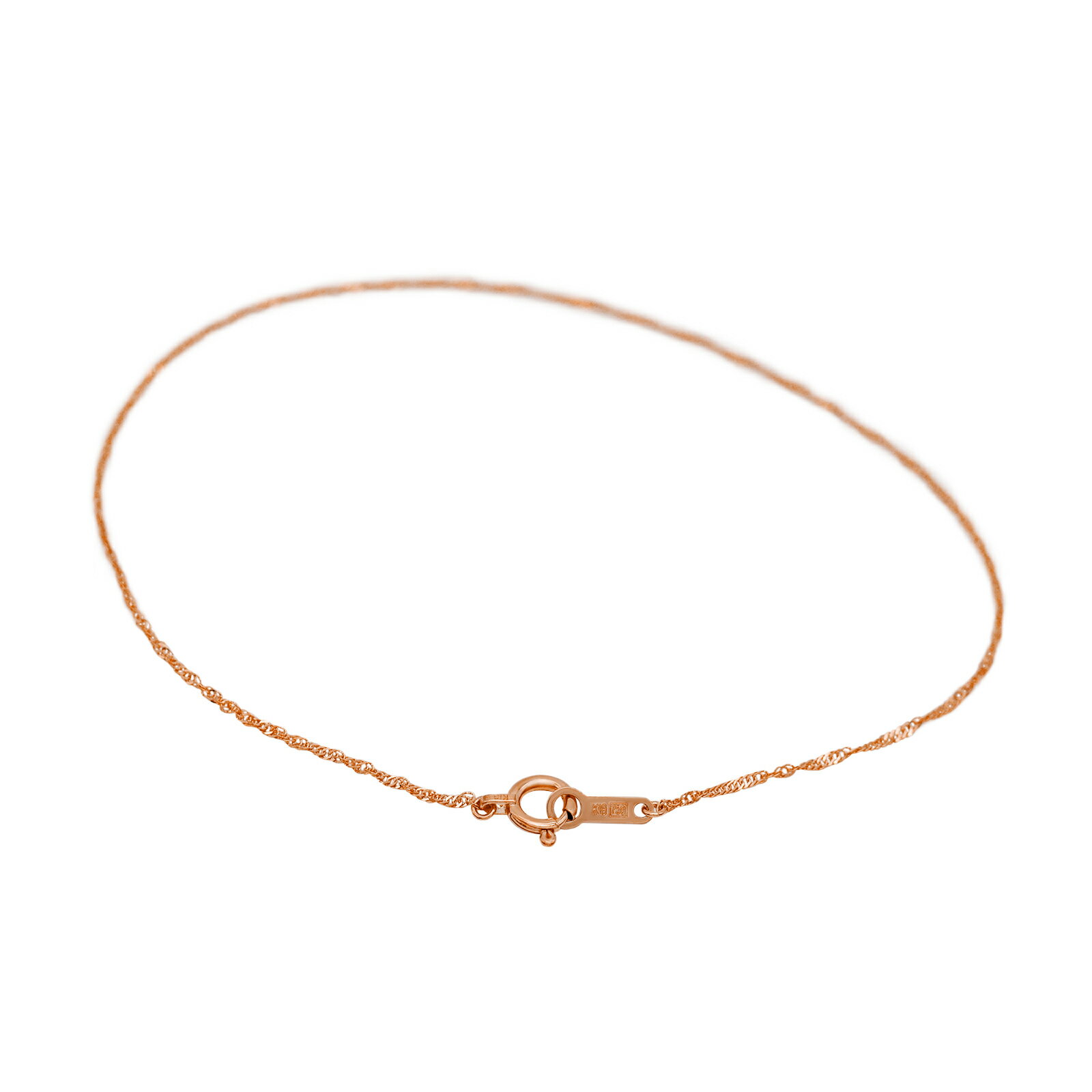 ブレスレット チェーン 18金 ピンクゴールド スクリューチェーン 幅1.0mm 長さ18cm|鎖 K18PG k18 18k 貴金属 ジュエリー レディース ...