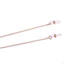 メガネチェーン 18金 ピンクゴールド グリームカット入り4面カット小豆チェーン(Wドーナツ型) 幅1.0mm 長さ70cm 眼鏡チェーン|鎖 K18PG k1...