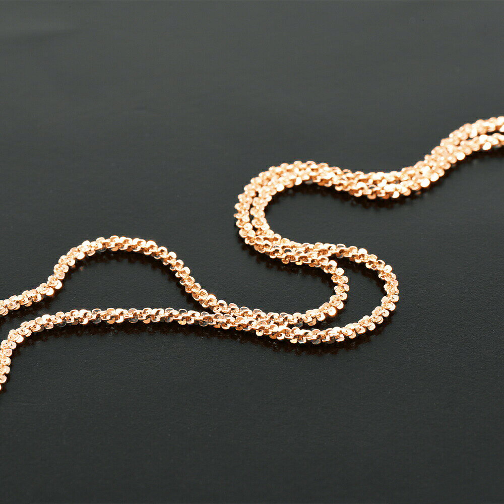 ジュエリー&ネックレス RUBBYのマスクチェーン 18金 ピンクゴールド ミラクルチェーン 幅1.5mm 長さ70cm｜鎖 K18PG k18 18k 貴金属 ジュエリー レディース メンズ｜アングル2