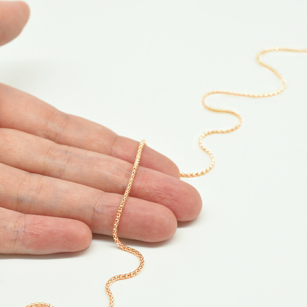 マスクチェーン 18金 ピンクゴールド カットポンパチェーン 幅2.0mm 長さ70cm｜鎖 ...