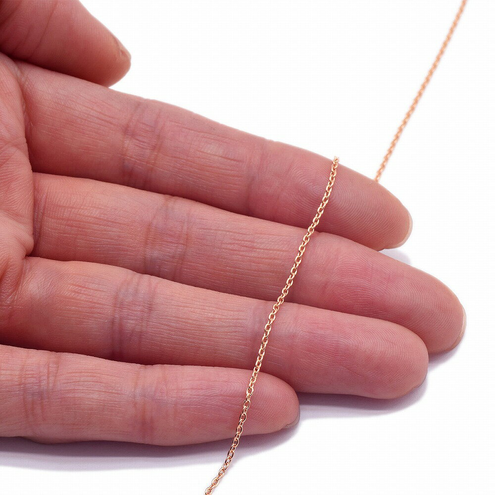 ジュエリー&ネックレス RUBBYのネックレス チェーン 18金 ピンクゴールド 小豆チェーン 幅1.3mm 長さ45cm｜ネックレスチェーン チェーンネックレス チェーンのみ だけ 鎖 K18PG k18 18k 貴金属 ジュエリー レディース メンズ｜アングル3