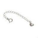 ネックレス用の延長アジャスター 18金 ホワイトゴールド 荒喜平(ハート/くびれ有り) 幅2.1mm 長さ5cm/7cm/10cm|鎖 K18WG k18 18k 貴金属 ジュエリー レディース メンズ