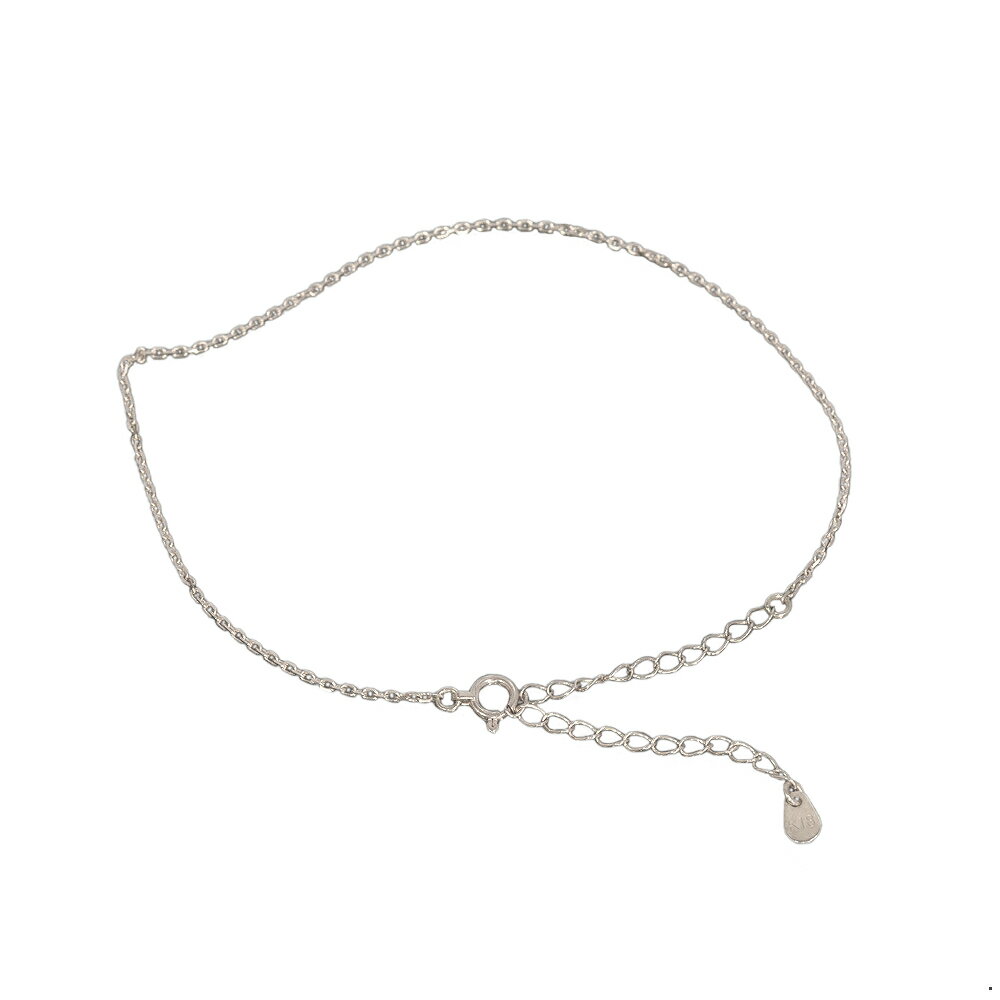 アンクレット チェーン 18金 ホワイトゴールド 4面カット小豆チェーン 幅1.2mm 長さ24cm｜鎖 K18WG k18 18k 貴金属 ジュエリー レディース メンズ