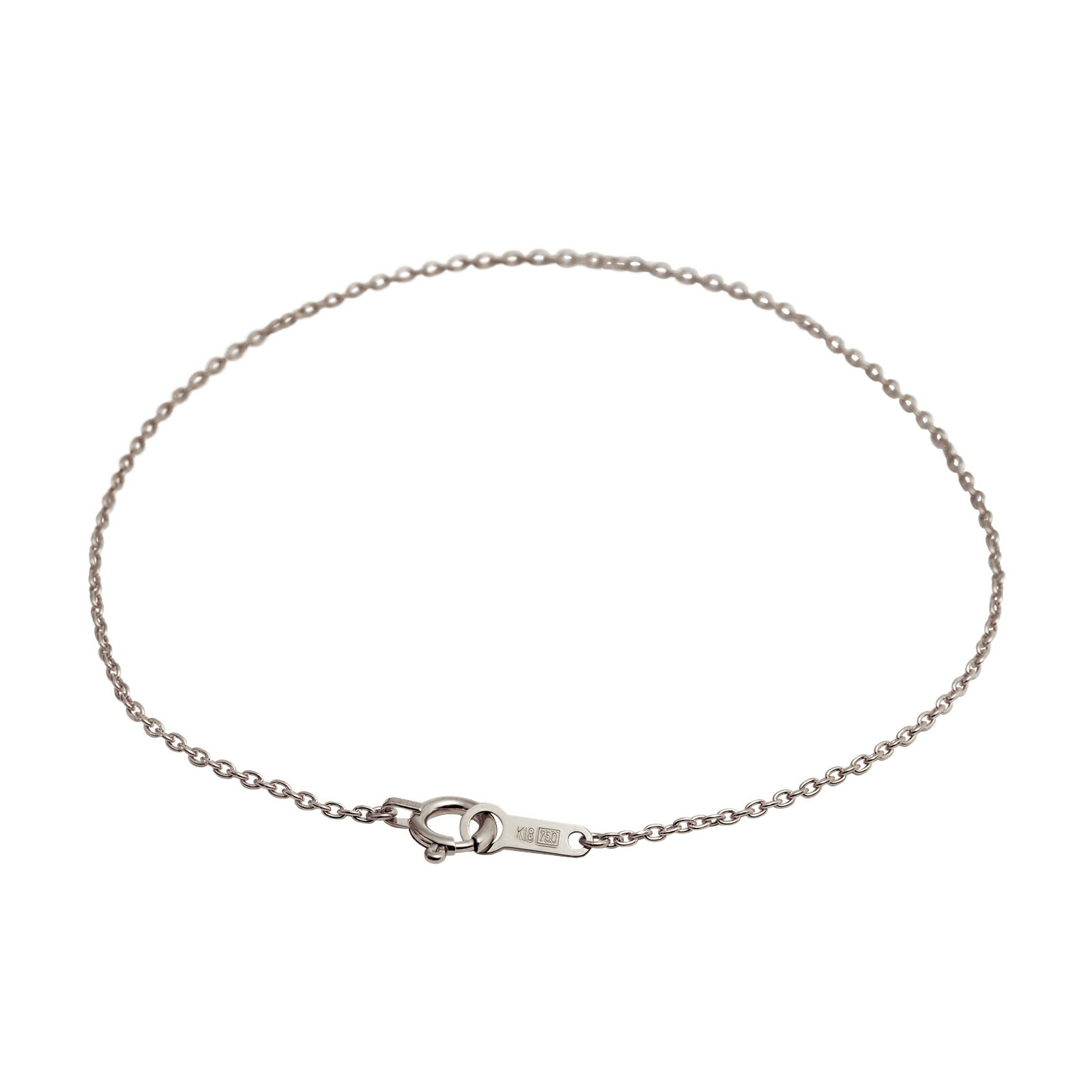 ブレスレット チェーン 18金 ホワイトゴールド 小豆チェーン 幅1.2mm 長さ18cm|鎖 K18WG k18 18k 貴金属 ジュエリー レディース メン...