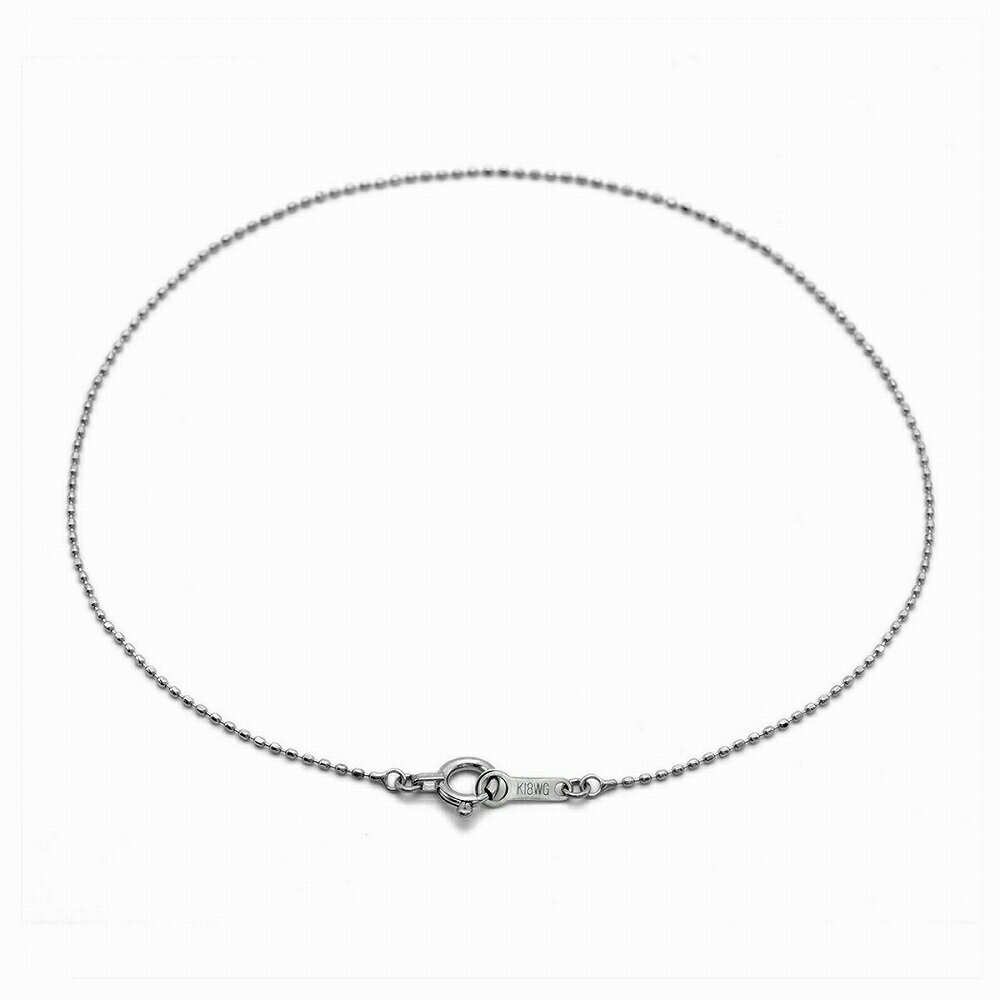 ブレスレット チェーン 18金 ホワイトゴールド カットボールチェーン 幅0.8mm 長さ20cm｜鎖 K18WG k18 18k 貴金属 ジュエリー レディース メンズ