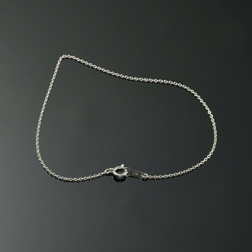ブレスレット チェーン 18金 ホワイトゴールド 小豆チェーン 幅1.0mm 長さ16cm｜鎖 K18WG k18 18k 貴金属 ジュエリー レディース メンズ(4)