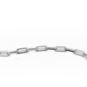 ブレスレット チェーン 18金 ホワイトゴールド 2面カットフラットロング小豆チェーン 幅2.2mm 長さ21cm|鎖 K18WG k18 18k 貴金属 ジュエリー レディース メンズ(4)