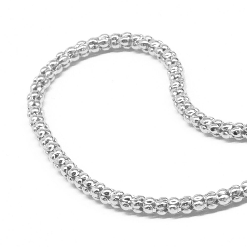 ブレスレット チェーン 18金 ホワイトゴールド カットポンパチェーン 幅2.4mm 長さ21cm|鎖 K18WG k18 18k 貴金属 ジュエリー レディース メンズ