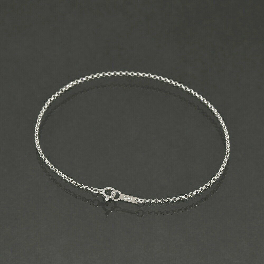 ブレスレット チェーン 18金 ホワイトゴールド ロールチェーン 幅1.7mm 長さ22cm｜鎖 K18WG k18 18k 貴金属 ジュエリー レディース メンズ(4)