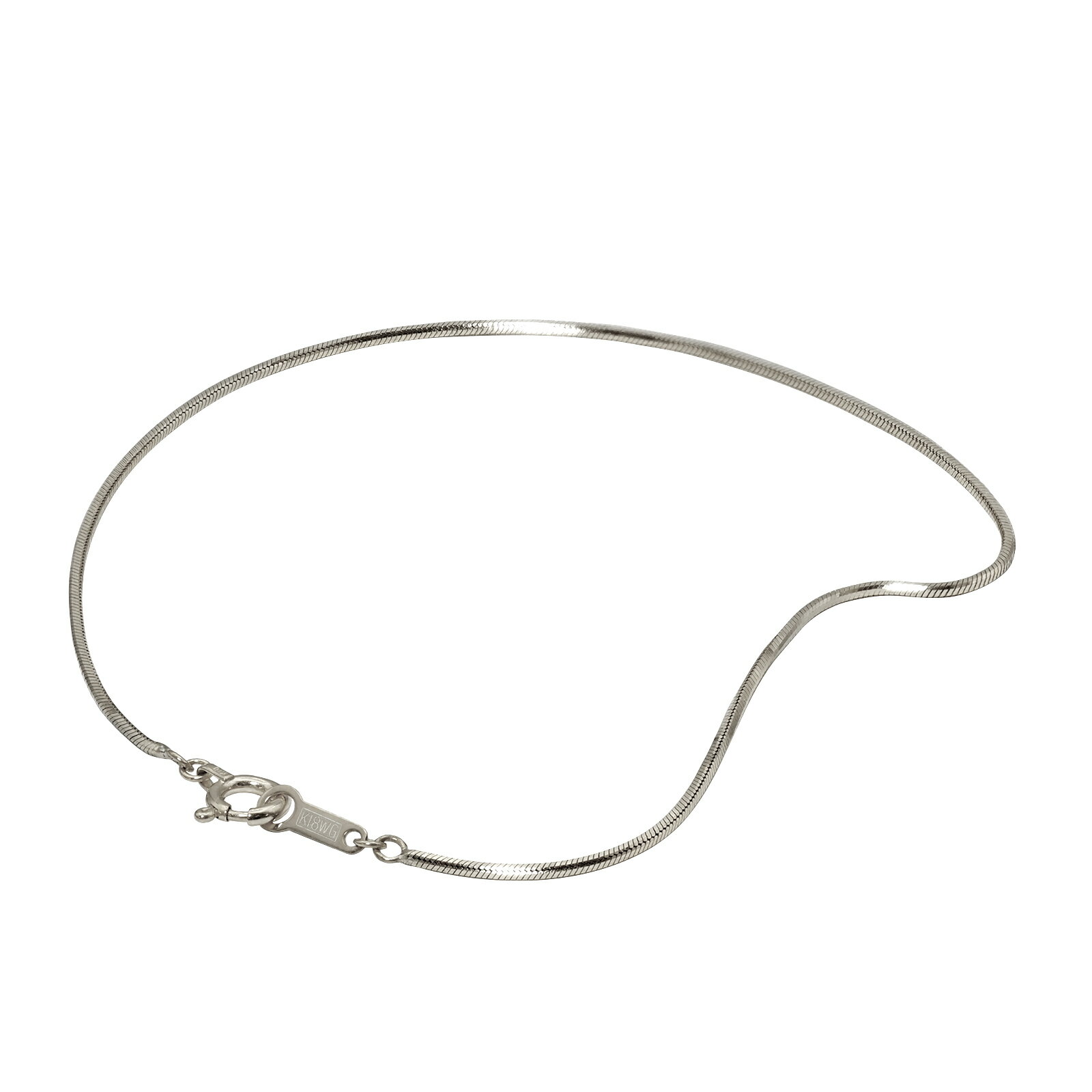 ブレスレット チェーン 18金 ホワイトゴールド 8面カットスネークチェーン 幅0.9mm 長さ20cm|鎖 K18WG k18 18k 貴金属 ジュエリー レ...