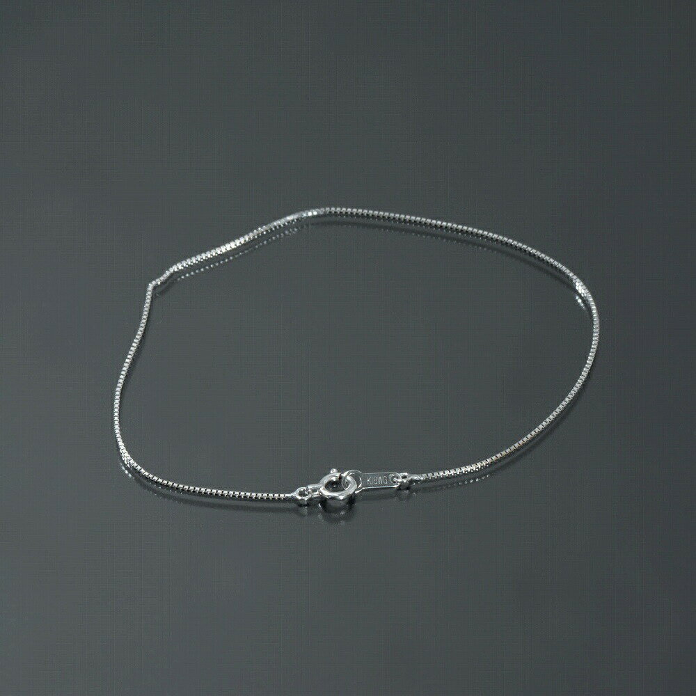 ブレスレット チェーン 18金 ホワイトゴールド ベネチアンチェーン 幅0.7mm 長さ16cm｜鎖 K18WG k18 18k 貴金属 ジュエリー レディース メンズ(4)