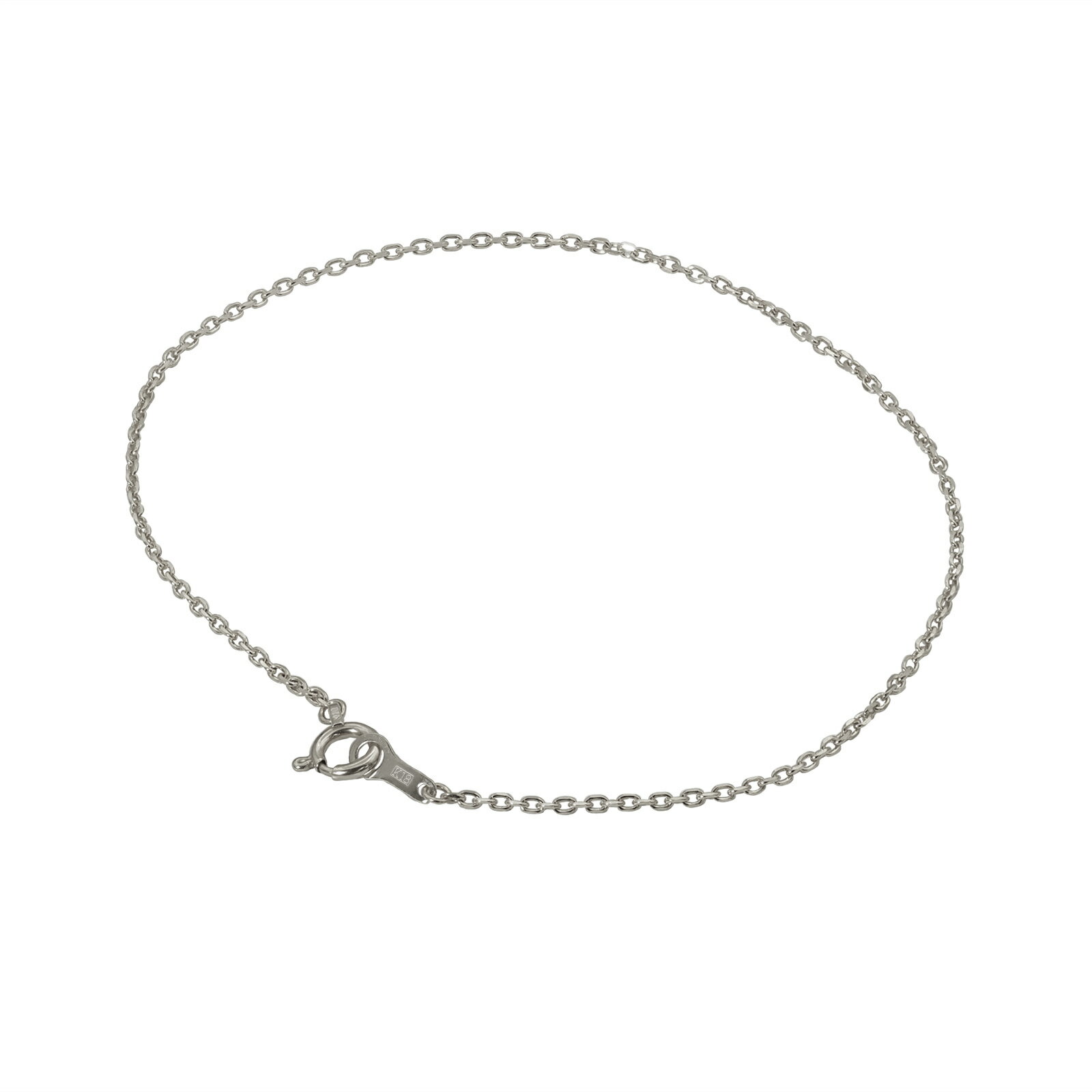 ブレスレット チェーン 18金 ホワイトゴールド 4面カット小豆チェーン 幅1.2mm 長さ18cm|鎖 K18WG k18 18k 貴金属 ジュエリー レディ...