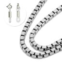 メガネチェーン 18金 ホワイトゴールド ベネチアンチェーン(筒型) 幅1.3mm 長さ70cm 眼鏡チェーン|鎖 K18WG k18 18k 貴金属 ジュエリ...