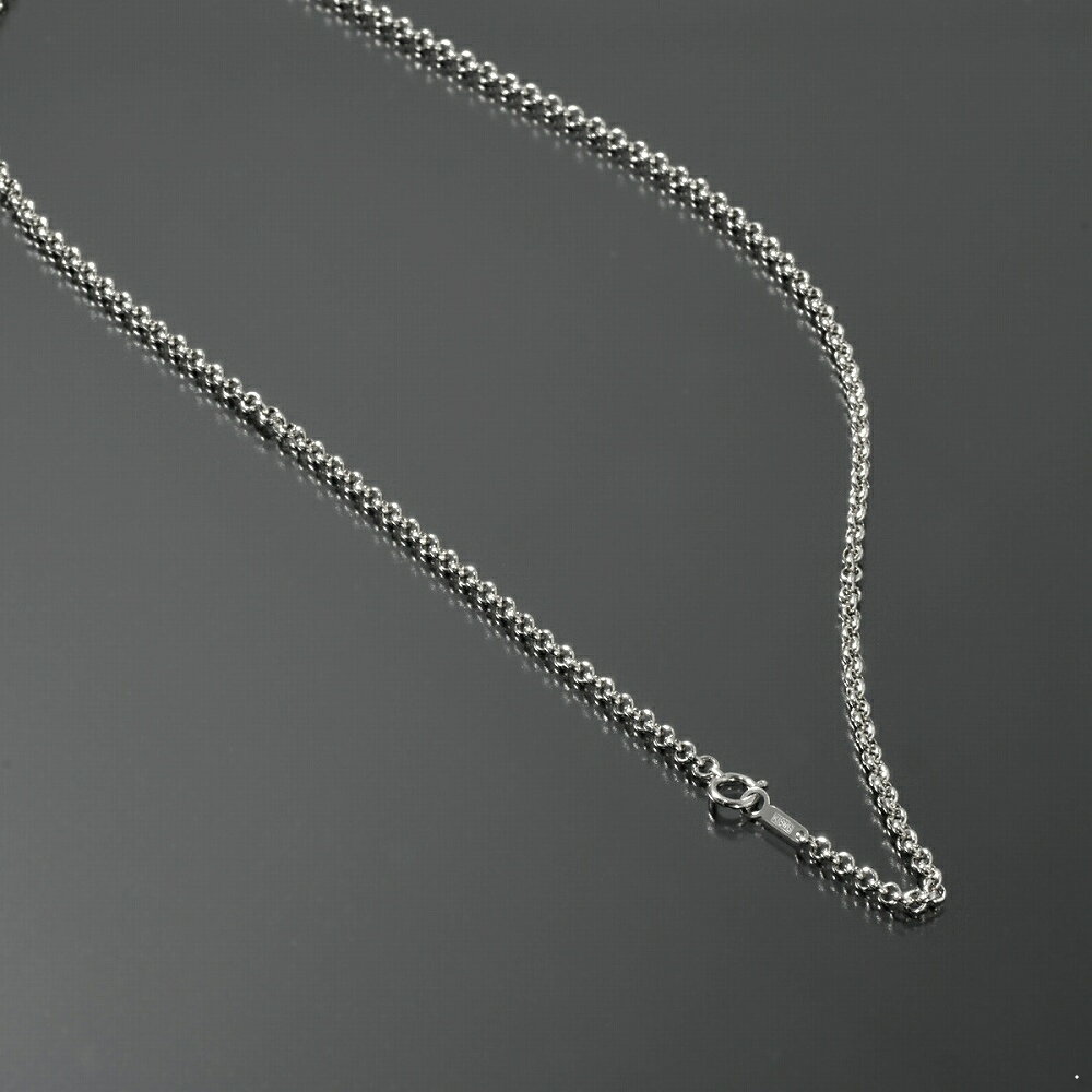 ネックレス チェーン 18金 ホワイトゴールド 裏抜きロールチェーン 幅3.0mm 長さ80cm|鎖 K18WG k18 18k 貴金属 ジュエリー レディース メンズ