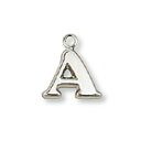 【1個売り】 チャームパーツ 18金 ホワイトゴールド A イニシャルチャーム Sサイズ 中空タイプ 縦8.5mm 横10.0mm アルファベット 文字|手芸用品 金具 飾り パーツ 部品 K18WG k18 18k 貴金属