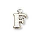 【1個売り】 チャームパーツ 18金 ホワイトゴールド F イニシャルチャーム Sサイズ 中空タイプ 縦8.5mm 横7.5mm アルファベット 文字|手芸用品 金具 飾り パーツ 部品 K18WG k18 18k 貴金属