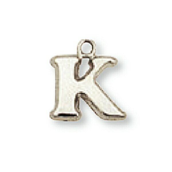 【1個売り】 チャームパーツ 18金 ホワイトゴールド K イニシャルチャーム Sサイズ 中空タイプ 縦8.5mm 横9.5mm アルファベット 文字|手芸用品...