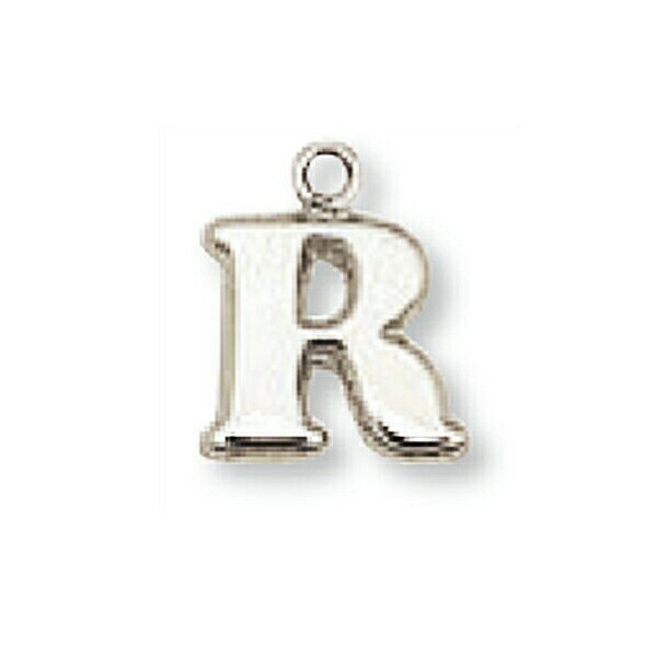 【1個売り】 チャームパーツ 18金 ホワイトゴールド R イニシャルチャーム Sサイズ 中空タイプ 縦8.5mm 横9.0mm アルファベット 文字|手芸用品...