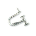 【1個売り】 イヤリングパーツ 18金 ホワイトゴールド ネジバネ式イヤリングパーツ つきさし付き 縦15.0mm ノンホール|手芸用品 金具 飾り パーツ 部...