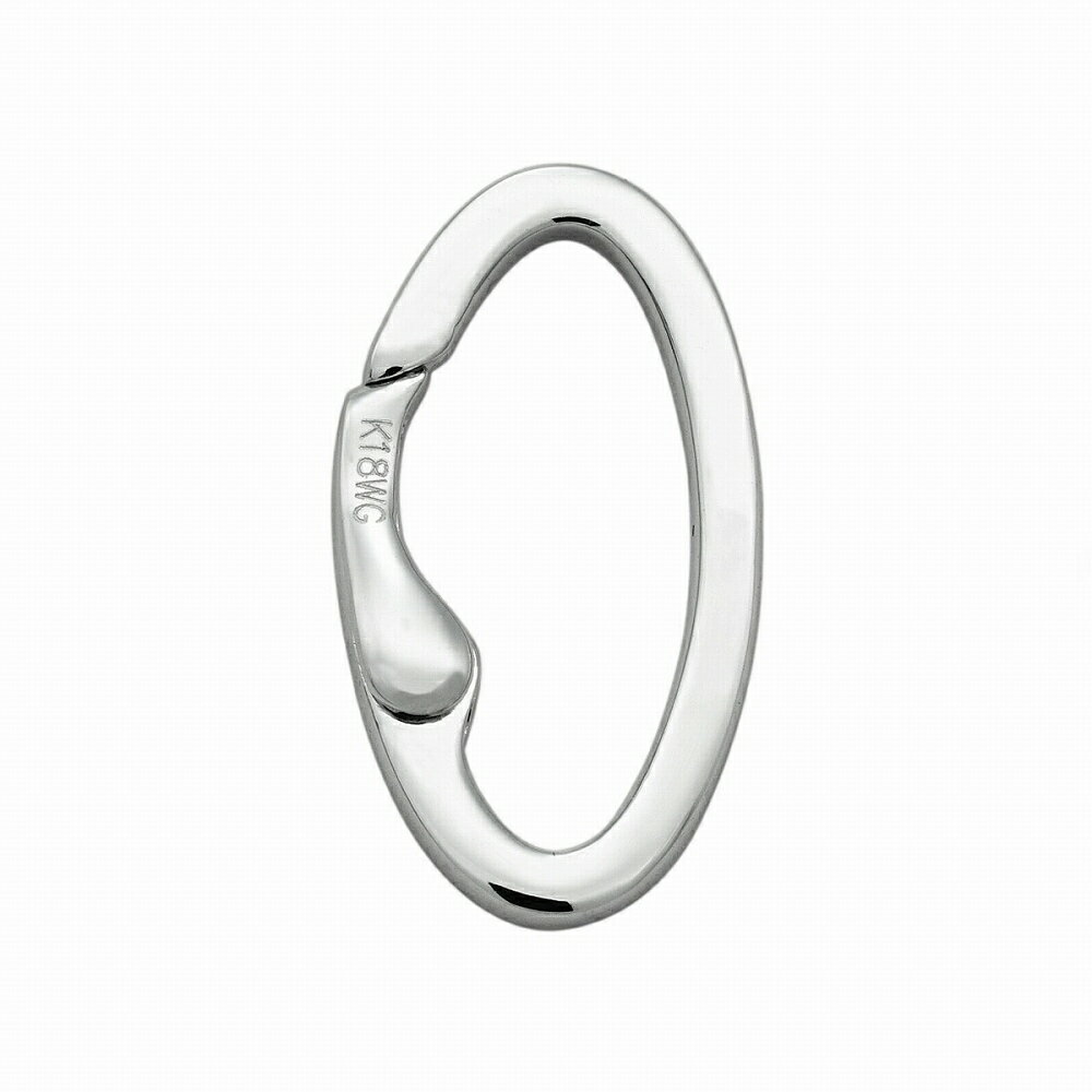 【1個売り】 留め具 18金 ホワイトゴールド リング型フリーフック 縦17.0mm 横9.0mm カニカン カニ環 クラスプ|手芸用品 金具 飾り パーツ 部...